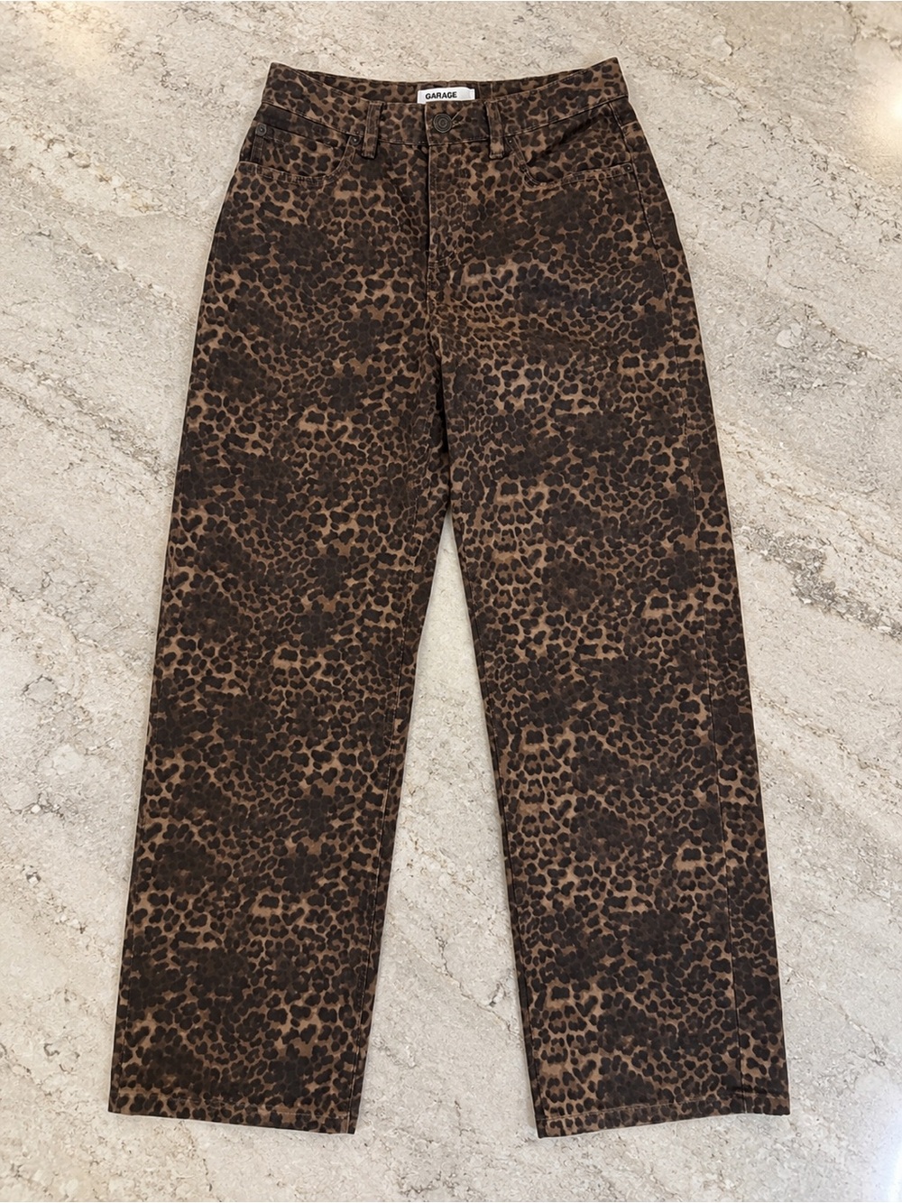 Brand new Garage Women's Leopard-Print Chinos in Brown and Black